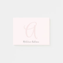 Monogram Blush Pink Moderne Minimalistische Femini
