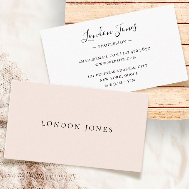 Monogram Blush Pink Moderne Minimalistische Femini Visitenkarte (Von Creator hochgeladen)