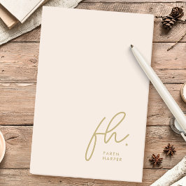 Monogram Blush Pink Modernes Script Feminine Minim Post-it Klebezettel