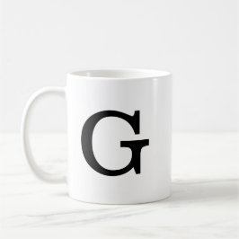 Monogram Bold Simple Schlicht Black & White Kaffeetasse