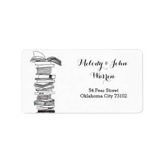 Monogram Booklover Business Address Label Adressaufkleber