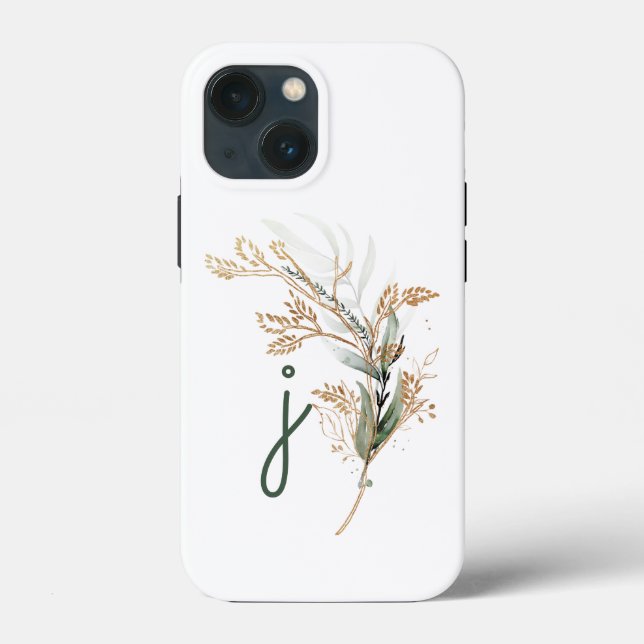 Monogram Botanische Eukalyptus Moderne Premium Case-Mate iPhone Hülle (Rückseite)