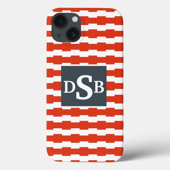 Monogram Boxstripe Pattern Case-Mate iPhone Hülle (Rückseite)