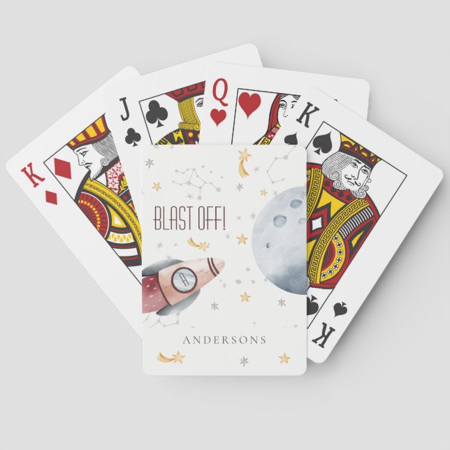 Monogram Boys für niedliche Raumsonden Spielkarten (Rückseite)