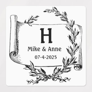 Monogram Branches und Papyrus Etiketten