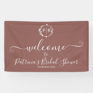 Monogram Brautparty Begrüßungszeichen Banner