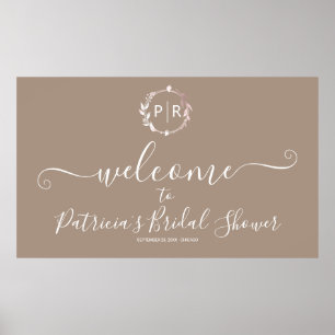 Monogram Brautschauer Willkommensschild Banner Poster