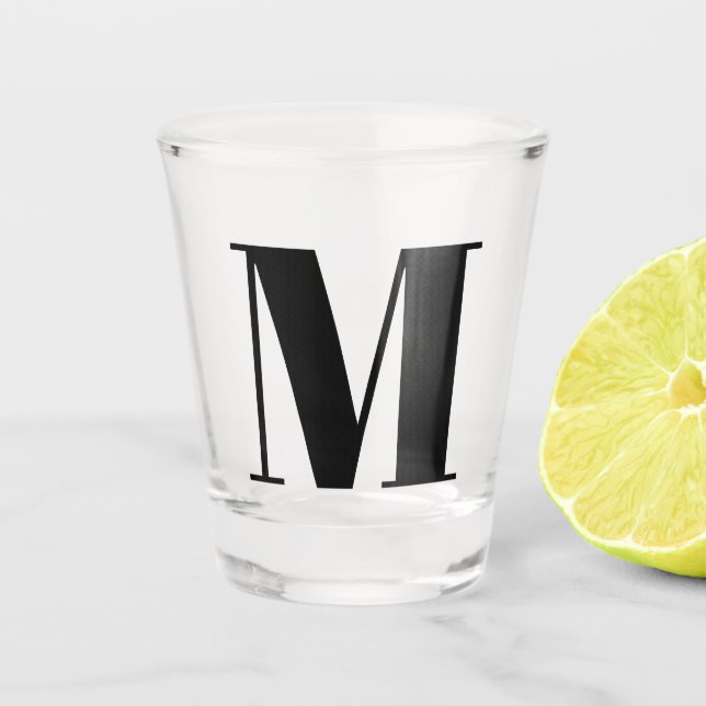 Monogram Bridal Shower Wedding Gift Party Favor Schnapsglas (Vorderseite)