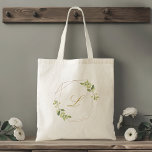 Monogram Bridesmaid in moderner geometrischer Gree Tragetasche<br><div class="desc">Individuell gestaltete Monogramm Tote Tasche mit modernem,  geometrischem Goldrahmen und Aquarell.</div>