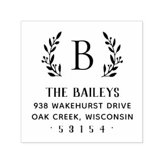 Monogram-Briefmarke der Rustic Branch Family Permastempel