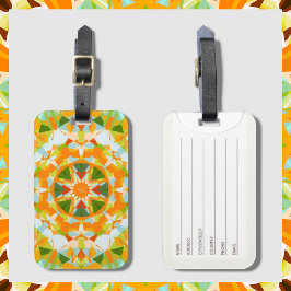 Monogram Bright Orange Green Magic Star Girl Gepäckanhänger