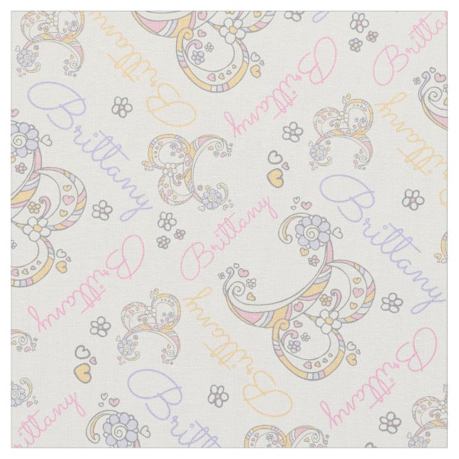 Monogram Brittany lettre b nom tissu (Fermer)