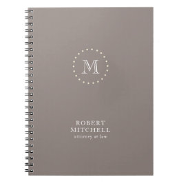 Monogram Brown Elegant Beruflich 80 p Notebook Notizblock