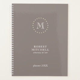 Monogram Brown Elegant Beruflich Planner Planer