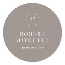 Monogram Brown Elegant Classic Business Sticker