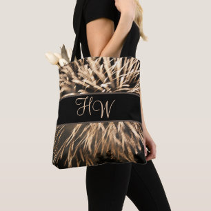 Monogram Brown Gold Feuerwerk Totbeutel Tasche