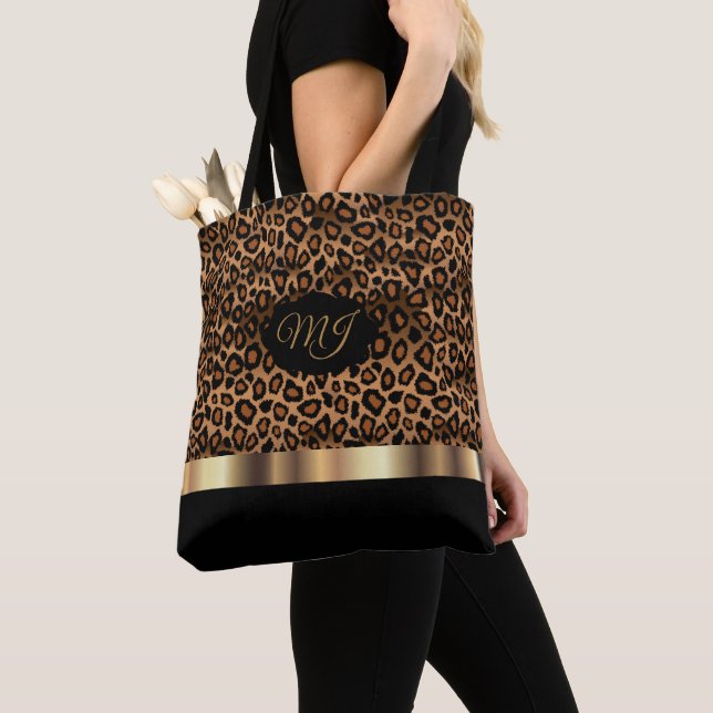 Monogram Brown Leopard Muster Tasche (Von Nahem)