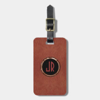 Monogram Brown Wildleder Leather Floral Design
