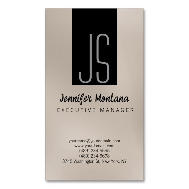 Monogram Browny Beige Black Manager Carte de visit (devant Vertical)