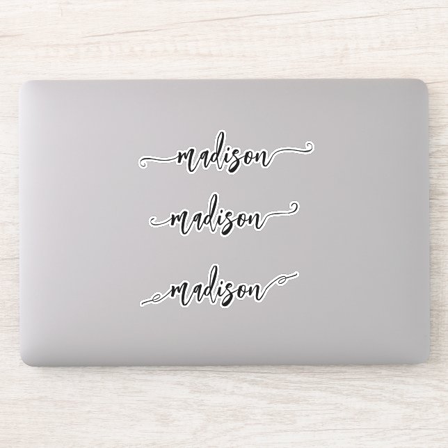 Monogram-Brush-Skript für handgeschriebenen Namen Aufkleber (Computer)