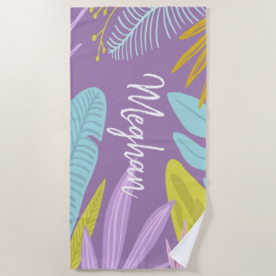 Monogram Brush-Skript Tropisches Badetuch