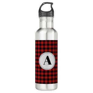 Monogram Buffalo Karo Edelstahlflasche