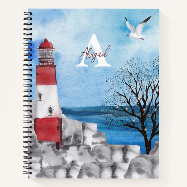 Monogram Bullet Journal Lighthouse Scene Notizbuch (Vorderseite)