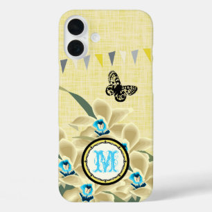 Monogram Bunting Vintag Orchid iPhone iPhone 16 Plus Hülle