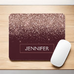 Monogram Burgundy Blush Pink Rose Gold Glitzer Mousepad<br><div class="desc">Rose Gold - Pink und Burgund Imitate Glitzer Sparkle Elegant und Moderne schicke modische Luxus Mit Monogramm Mouse Pad. Diese Monogramm - fügen Sie Ihren eigenen Namen personized mousepad kann aktualisiert werden mit Ihrem Namen.</div>