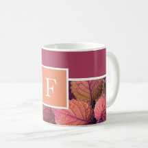 Monogram burgundy peach warm tone Blätter