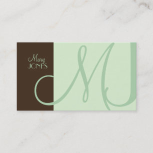 Monogram Business Card en Retro Farben Visitenkarte