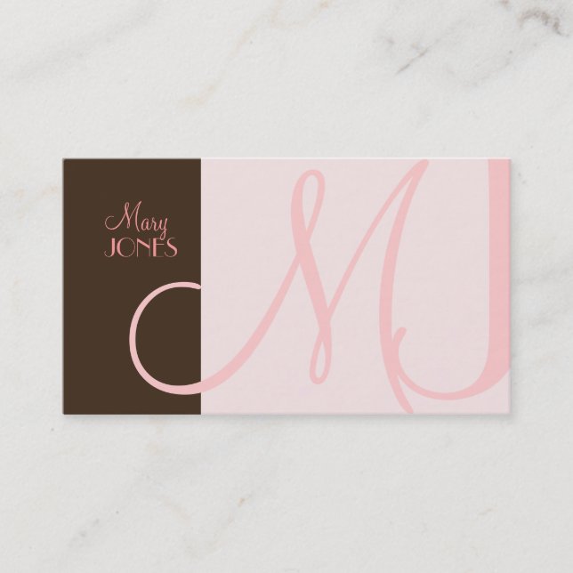 Monogram Business Card en Retro Farben Visitenkarte (Vorderseite)