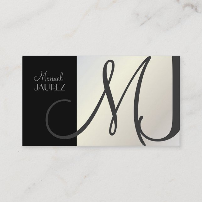 Monogram Business Card en Retro Farben Visitenkarte (Vorderseite)