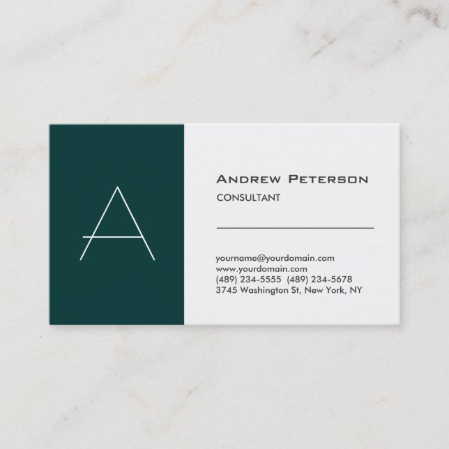 Monogram Business Card Visitenkarte (Vorderseite)