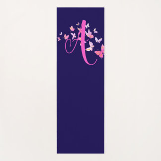 Monogram Butterfly Blue Pink Yogamatte
