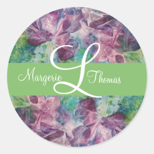 Monogram Butterfly Wedding Initial Umschlag Aufkle Runder Aufkleber