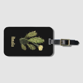 Monogram Cactus Blume Vintag Black Luggage Tag Gepäckanhänger