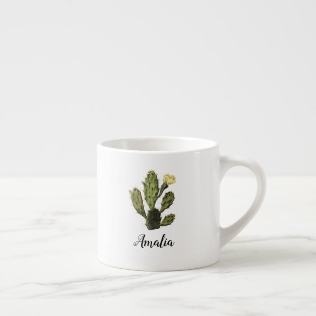 Monogram Cactus Blume Vintag Espresso Tasse (Rechts)