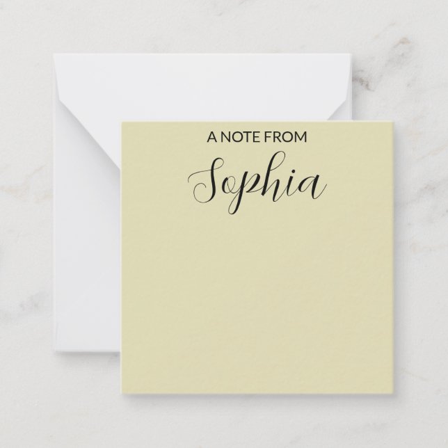 Monogram Calligraphy Blush Note Card Mitteilungskarte (Vorderseite)