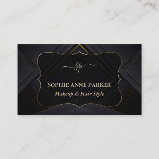 Monogram Calligraphy Gold Professional Makeup Visitenkarte