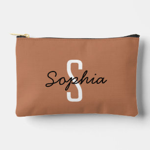 Monogram Calligraphy Individuelle Name Caramel Zubehörtasche