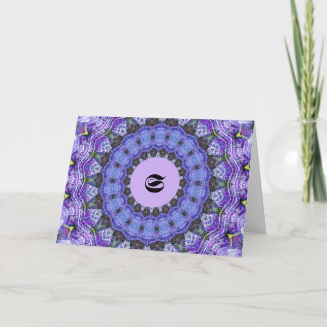 Monogram Card, Letter G, Blue, vielen Dank Dankeskarte (Vorderseite)