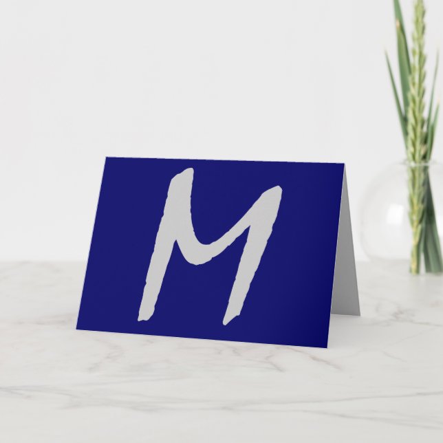 Monogram Card - "M" individuell anpassbar (Vorderseite)