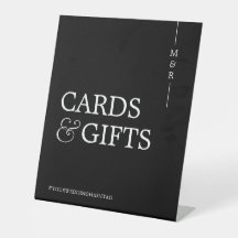 Monogram Card und Geschenke Schwarz/Weiß Hochzeit