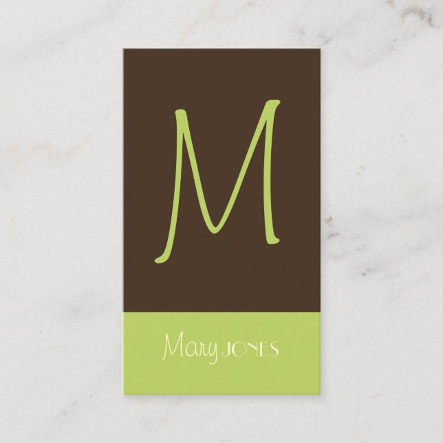 MONOGRAM CARTES DE VISITE en couleurs rétro (Devant)