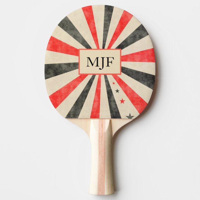 Monogram Casino Black and Red Ping Pong Paddle Tischtennis Schläger (Vorderseite)