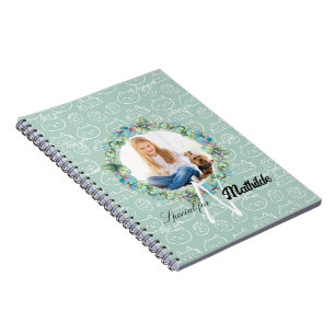 Monogram Cat Patterns Personalisiert Ihr Kids Foto Notizblock