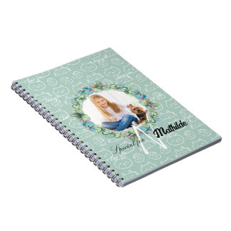 Monogram Cat Patterns Personalisiert Ihr Kids Foto Notizblock