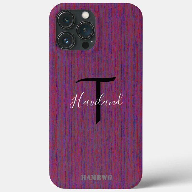 Monogram Cell Phone Case HAMbyWG - Plum (Rückseite)