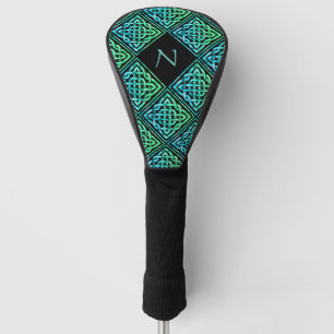 Monogram Celtic Knot Blue Green Golf Treiberabdeck Golf Headcover